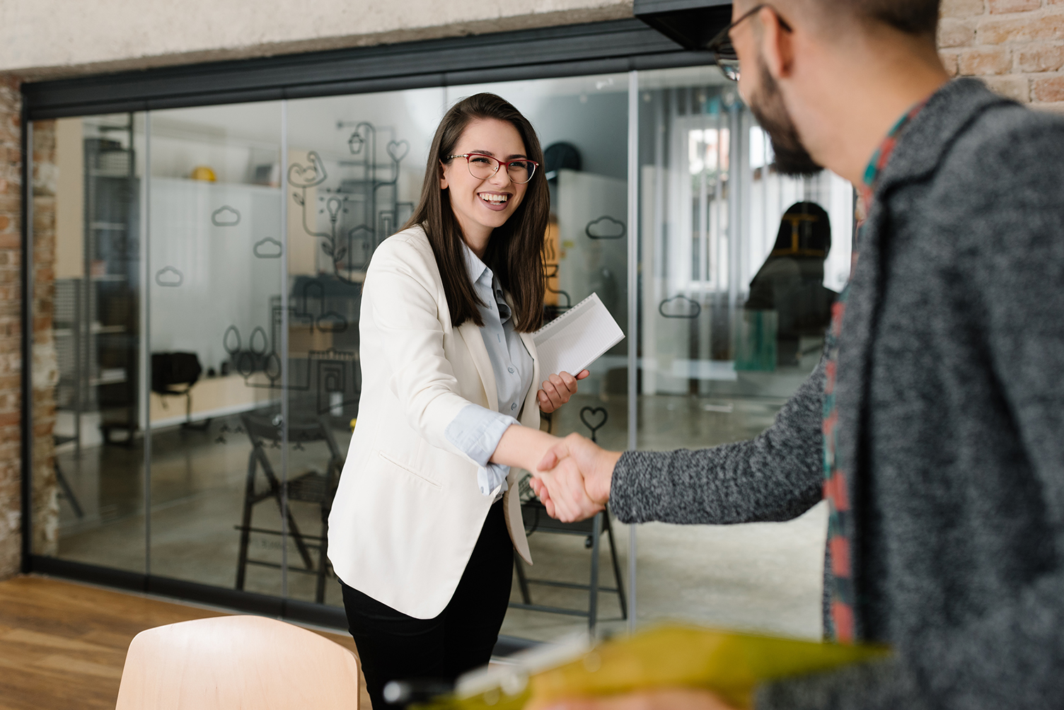 Handshake before an interview